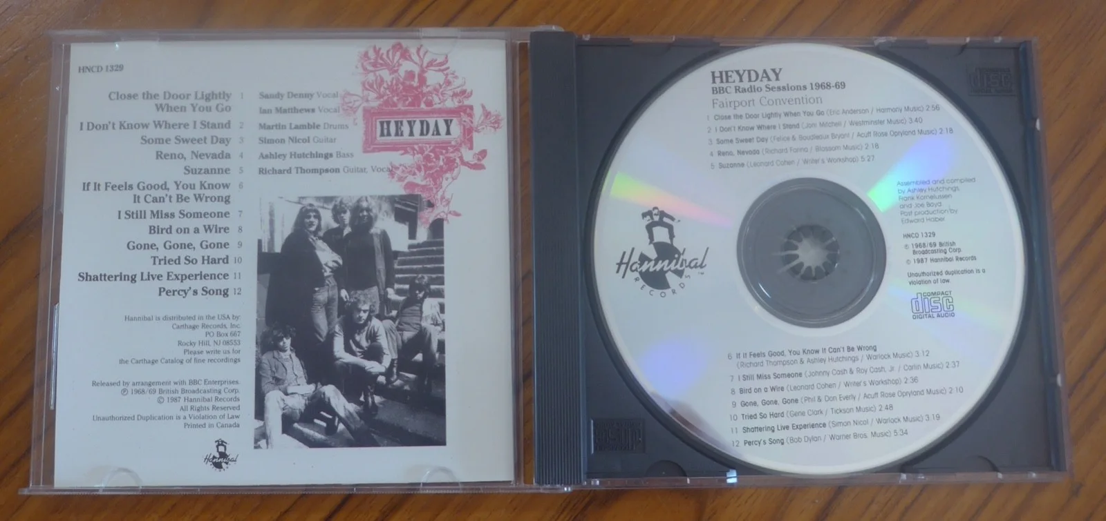 RICHARD THOMPSON signed auto "Fairport Convention Heyday BBC 1968-1969 Sessions, image 2