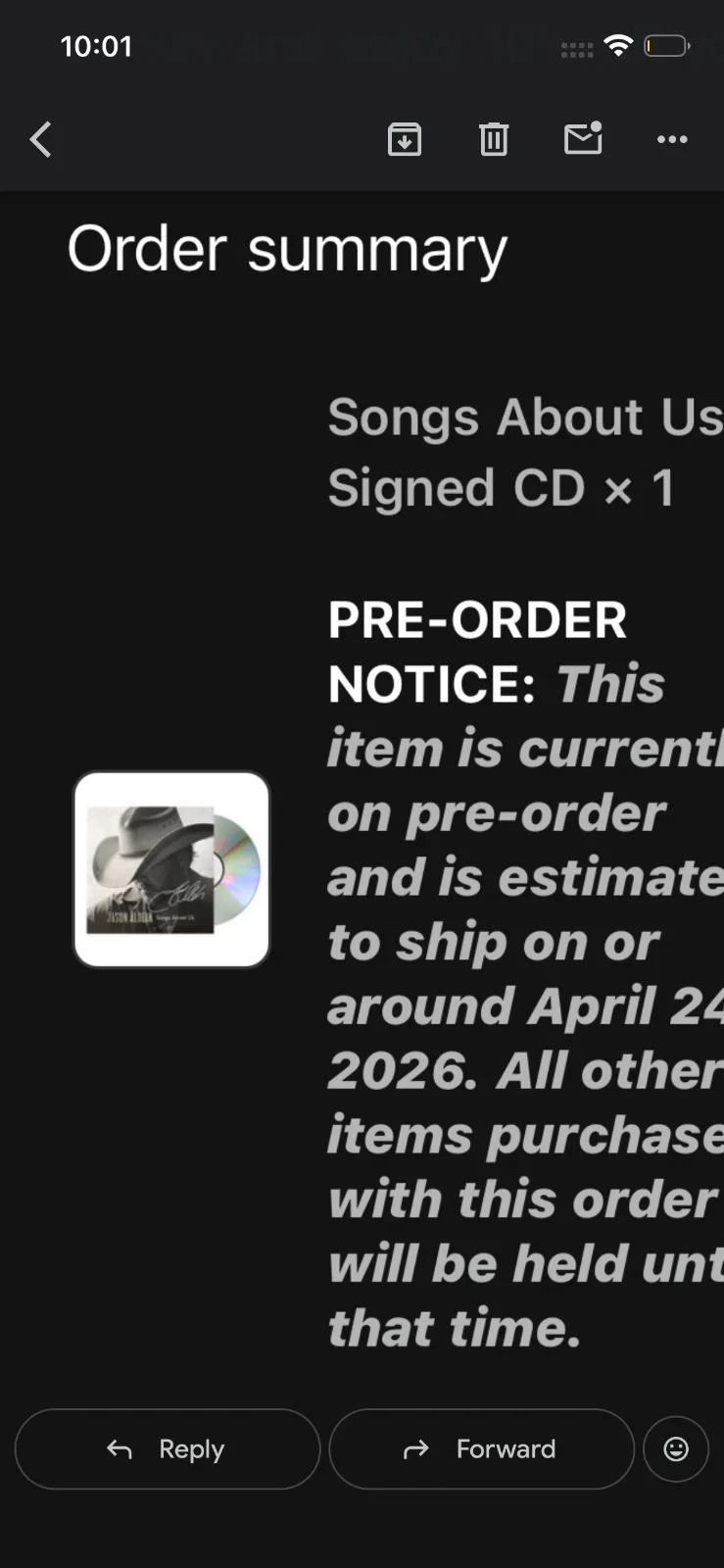 JASON ALDEAN Signed CD - RARE Black Ink Batch - SEALED 3D Cover - IN HAND, image 2