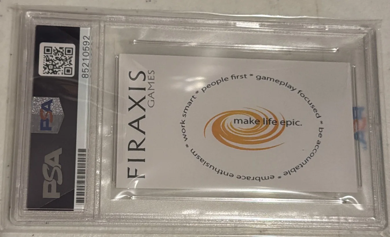 Sid Meier Video Game Pioneer PSA/DNA Autographed Signed Business Card, image 2