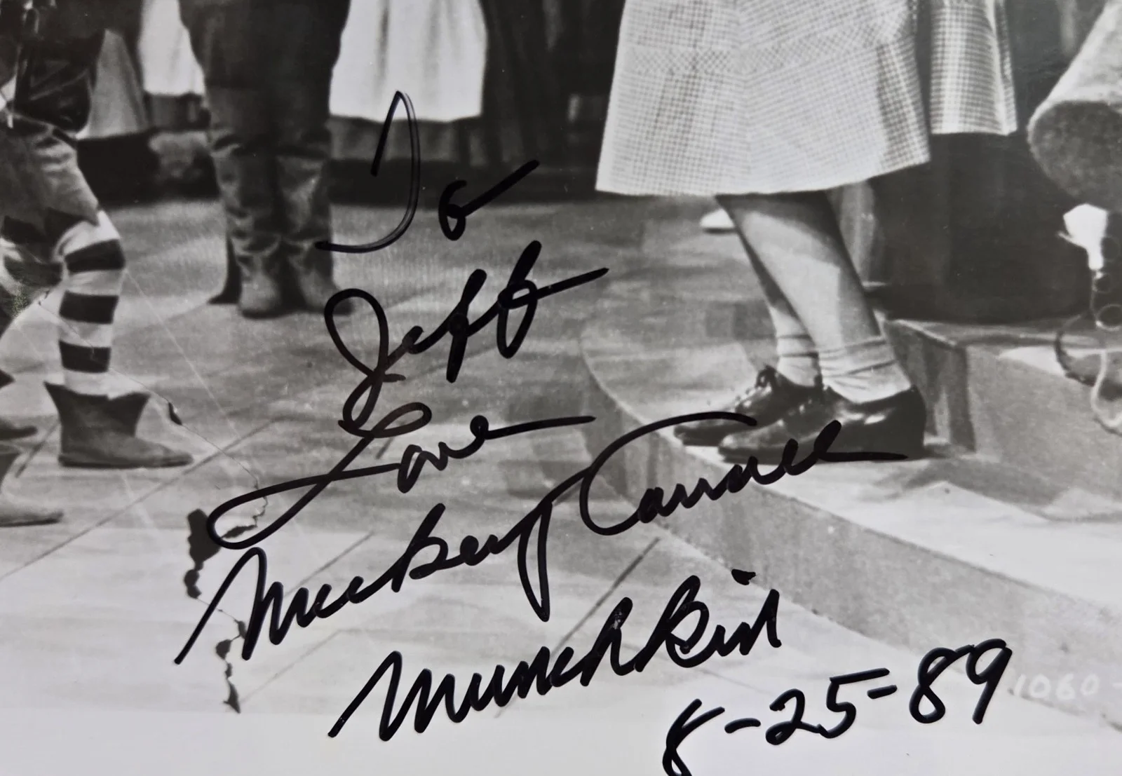 Mickey Carroll — Wizard Of Oz Munchkin Mickey Carroll Autographed 8x10 B/W Photo, image 2