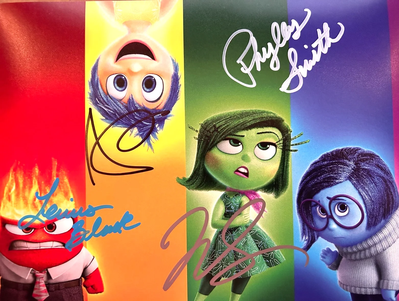 Amy Poehler, Lewis Black, Mindy Kaling, Phyllis Smith — INSIDE OUT Cast (x4) Signed: 8x10" Authentic Original Autographs w/COA, image 3