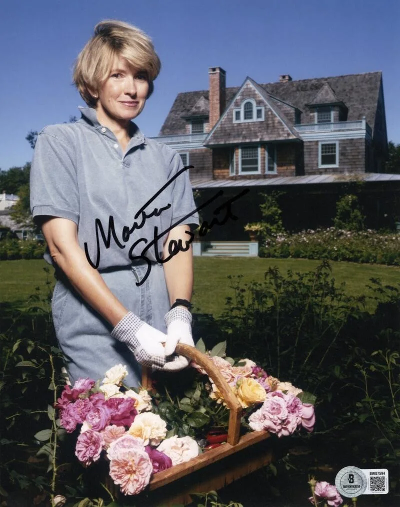 Martha Stewart — Martha Stewart Signed Autograph 8x10 Photo - In Her Garden w/ Beckett COA
