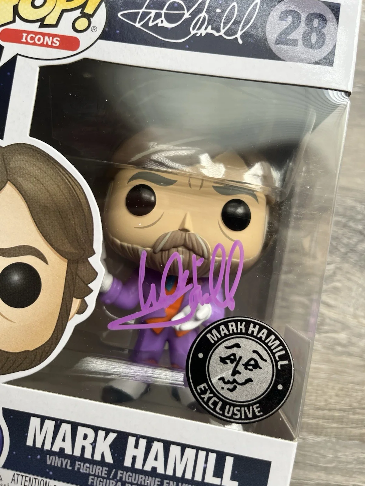 Mark Hamill — Mark Hamill Signed Exclusive Funko Pop OPX #28 Luke Skywalker Joker Official Pix, изображение 4