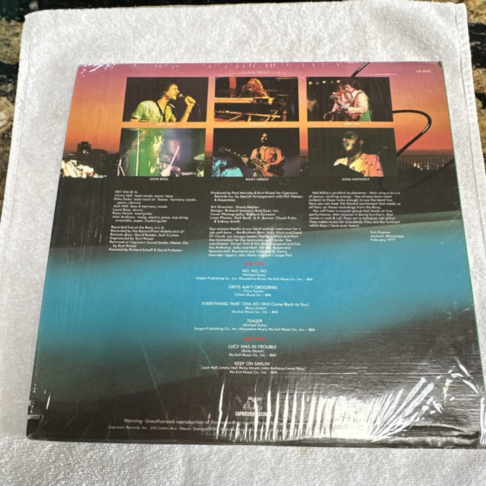 Wet Willie Left Coast Live Original Signed Music Vinyl Record Autographed, изображение 3