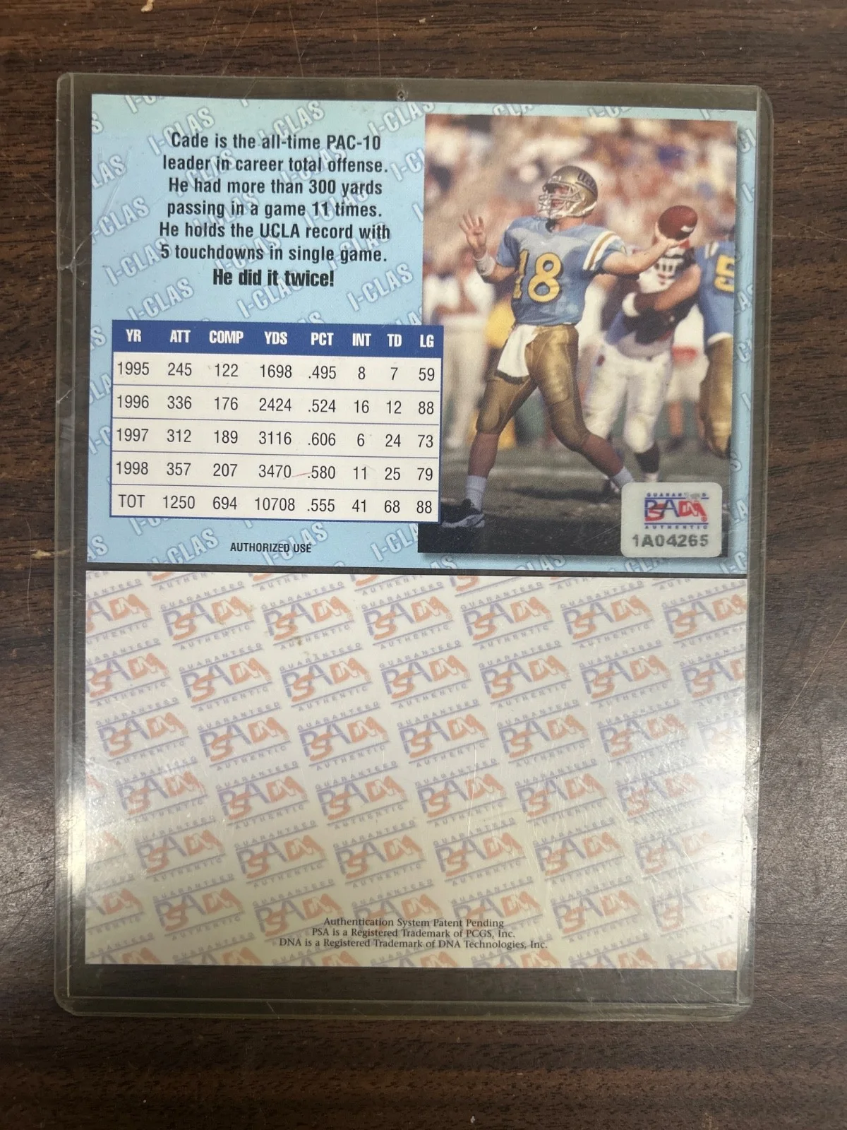 limited edition autographed Cade McNown collectible PSA/DNA, изображение 4