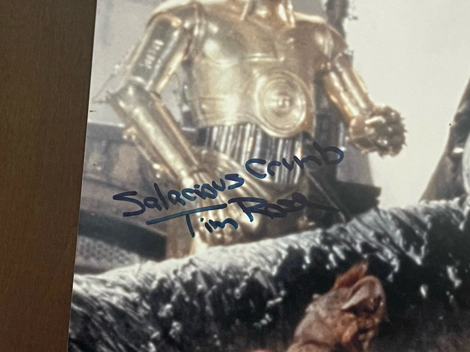 Anthony Daniels, Eric Bauersfield, Tom Rose Michael Carter — Star Wars ROTJ Signed by x4 Bauersfled (RIP) Rose , Daniels & Carter 16x20, image 3
