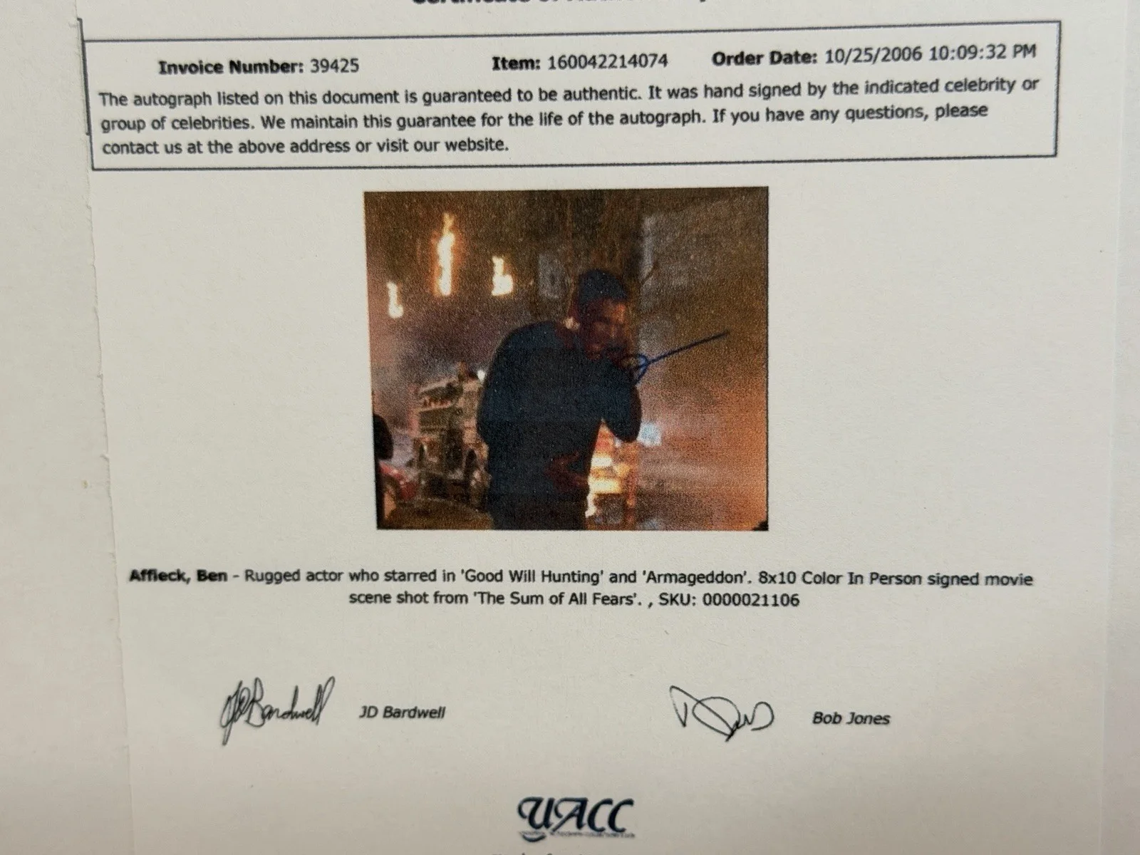 Ben Affleck — BEN AFFLECK Signed/Autographed 8x10 Photo | Oscar Winner Auto IN PERSON COA, изображение 4