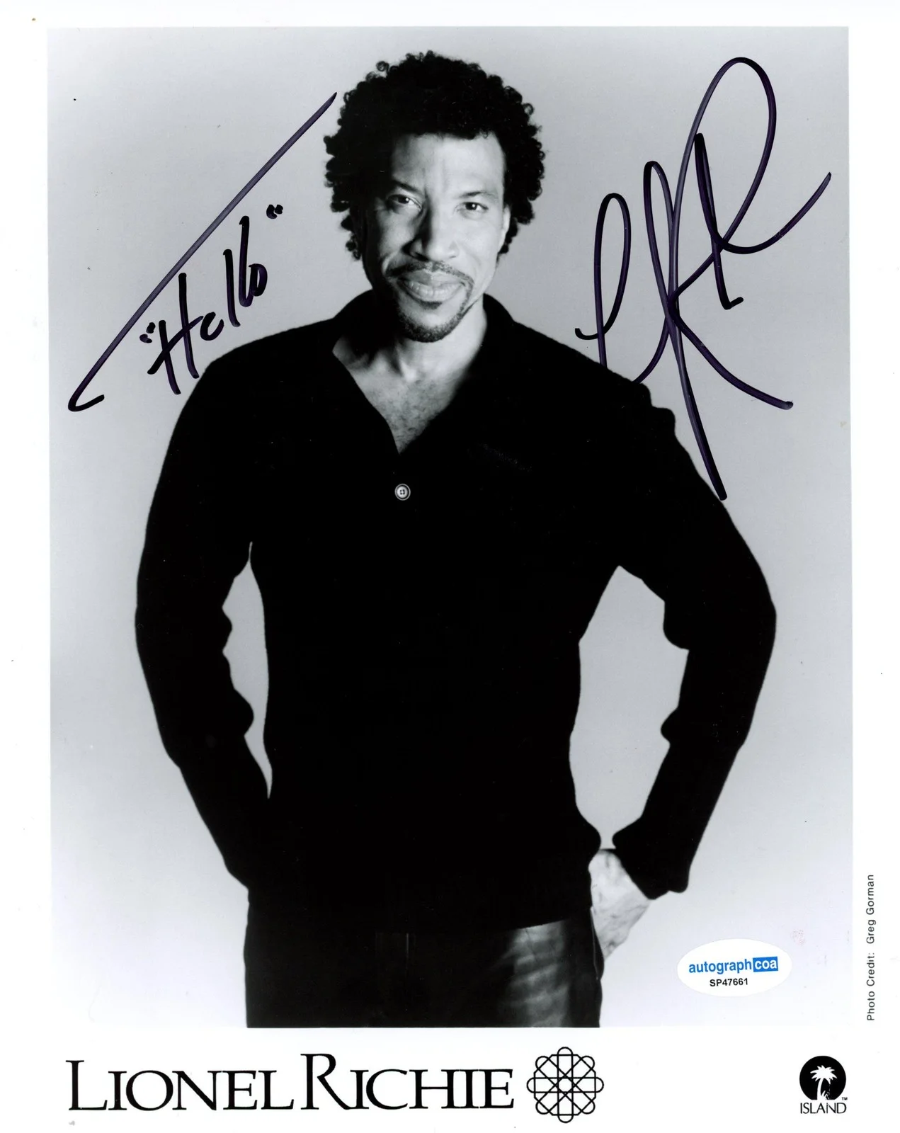 Lionel Richie — Lionel Richie "Hello" Singer AUTOGRAPH Signed Autographed 8x10 Photo ACOA