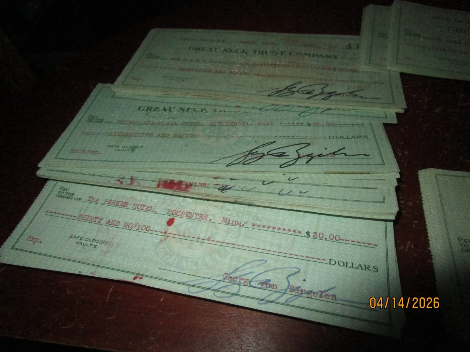 Georg Von Birgelen — 1940's Georg Von Birgelen Ice Skating Skater Champion Signed Check Lot (145), изображение 2