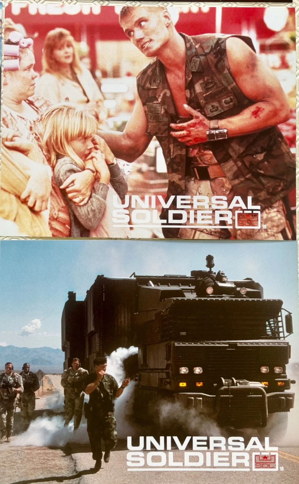 Universal Soldier set of 8 Original UK FOH Lobby Cards Jean Claude Van Damme, изображение 2