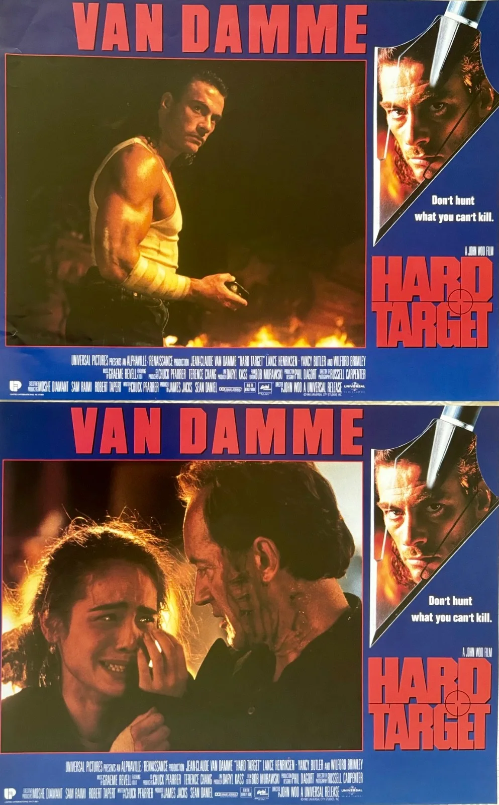 Hard Target set of 8 Original 1993 Lobby Cards Jean Claude Van Damme, изображение 4