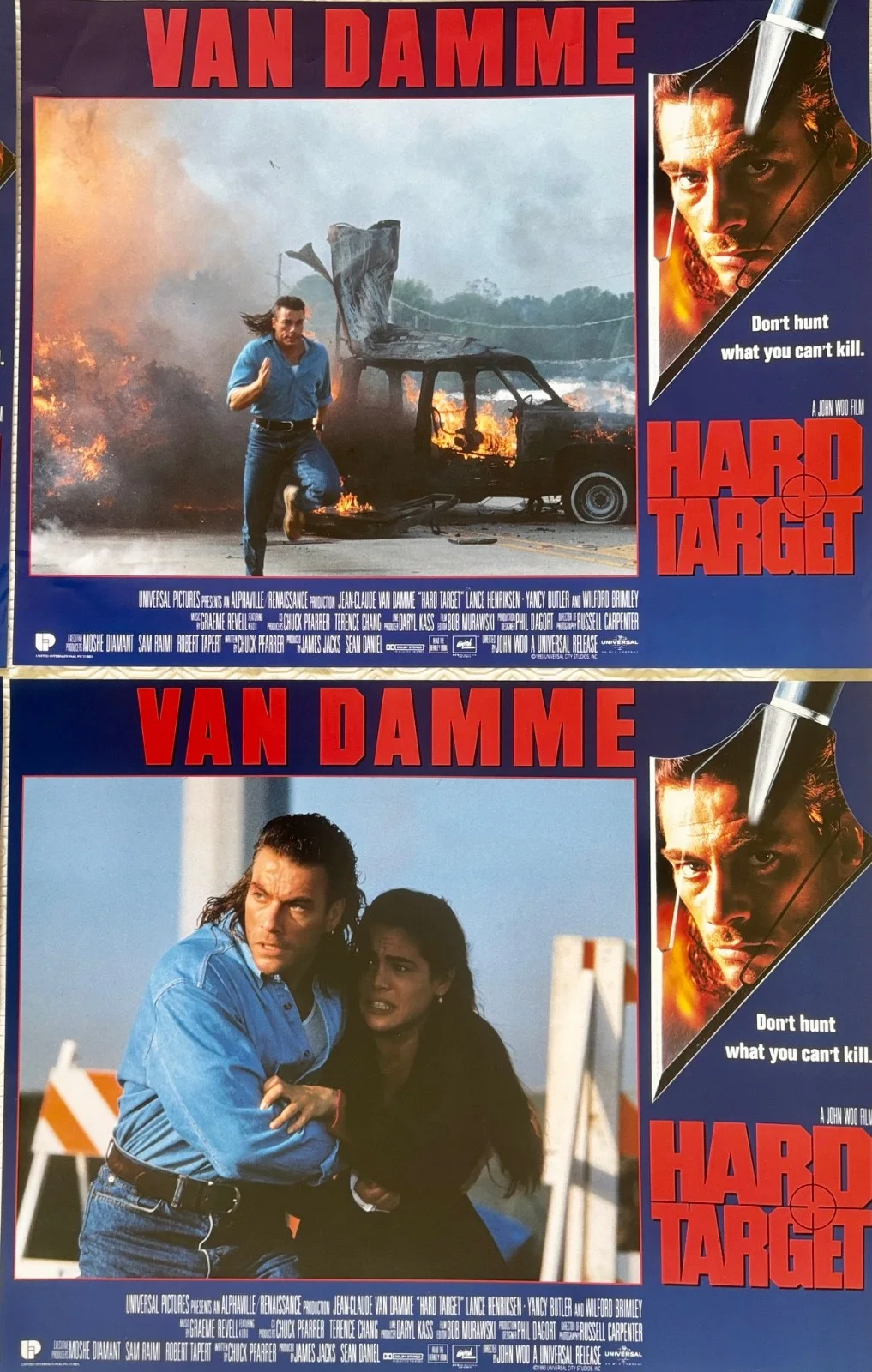 Hard Target set of 8 Original 1993 Lobby Cards Jean Claude Van Damme, изображение 5