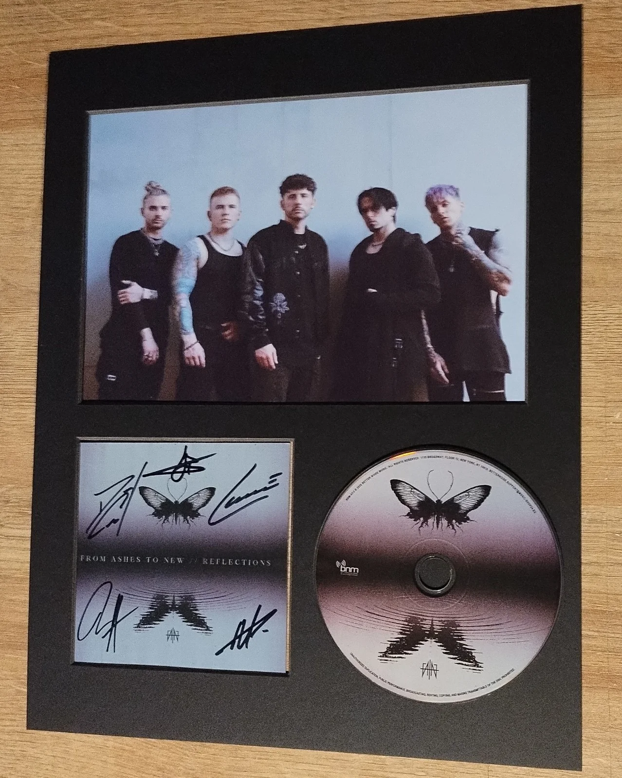 FROM ASHES TO NEW SIGNED REFLECTIONS CD PHOTO FRAMED COA BLACKOUT, image 2