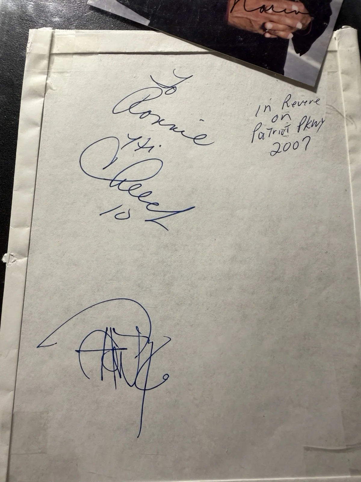 Cheech Marin — CHEECH MARIN Signed 5x7 Photo w. another by him and maybe CHONG on back of flyer, image 3