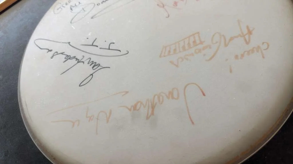 Jethro Tull SIGNED Drum Head FRAME 1996 ULTRA RARE, image 2