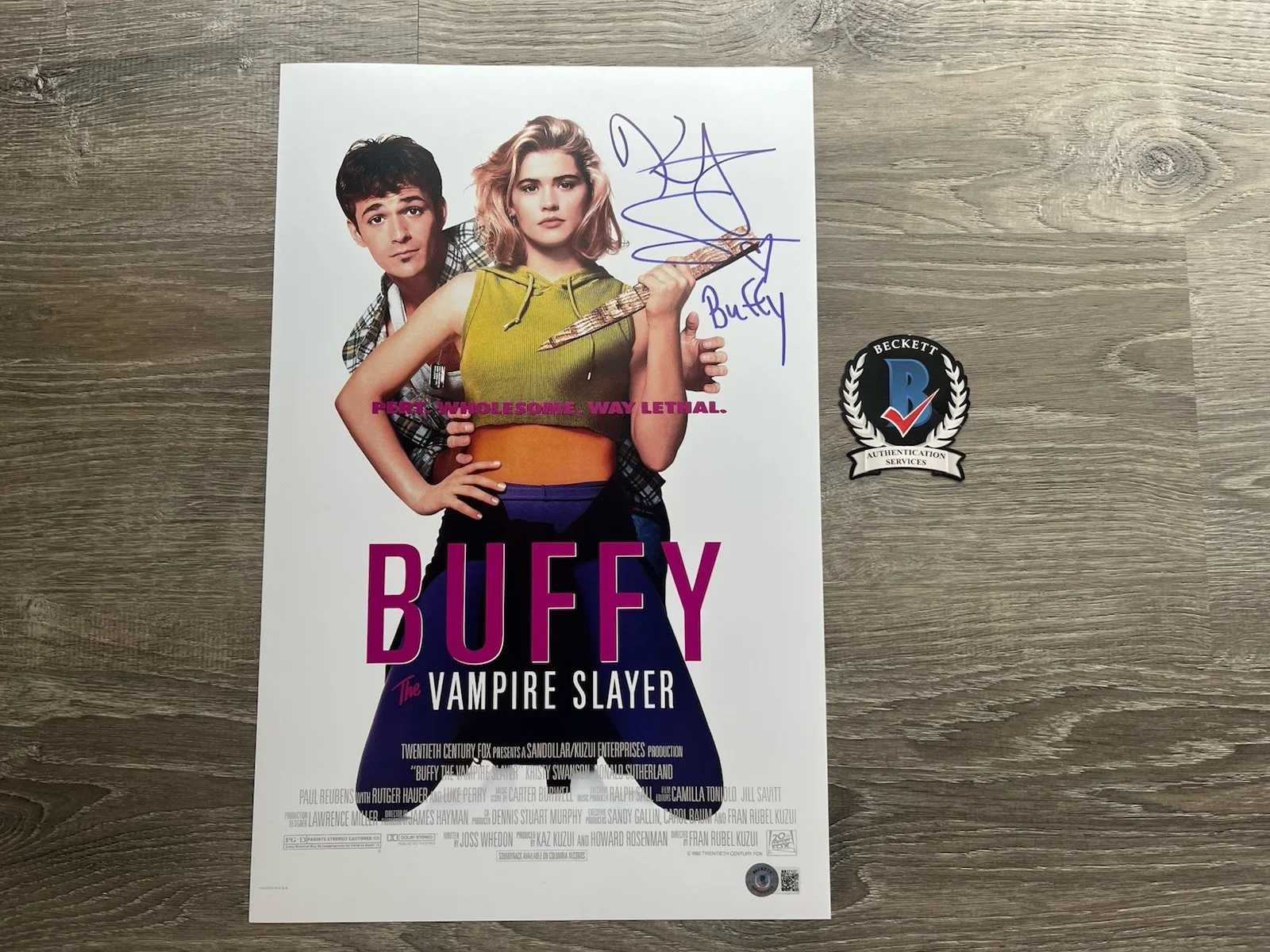Kirsty Swanson — Kristy Swanson Signed Buffy The Vampire Slayer 11x17 Photo Beckett COA