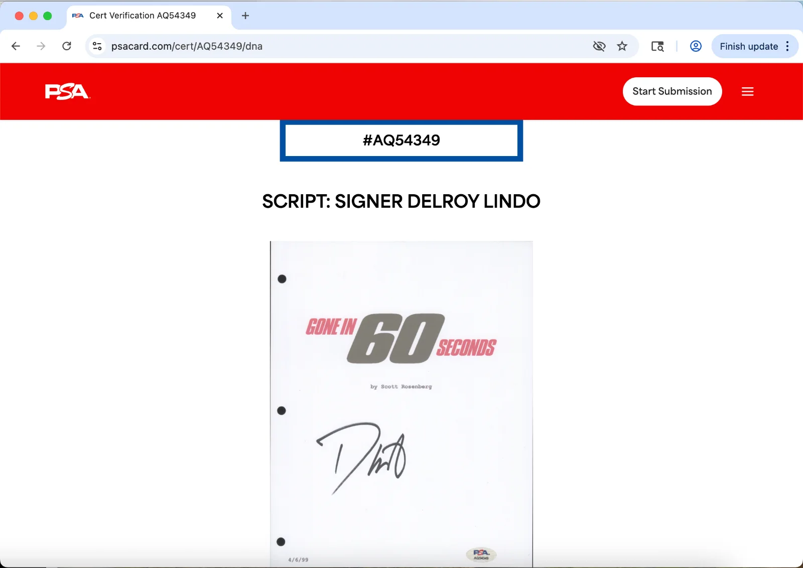 Delroy Lindo — Delroy Lindo signed Gone in 60 Seconds script full 147 pages PSA DNA autograph, image 3