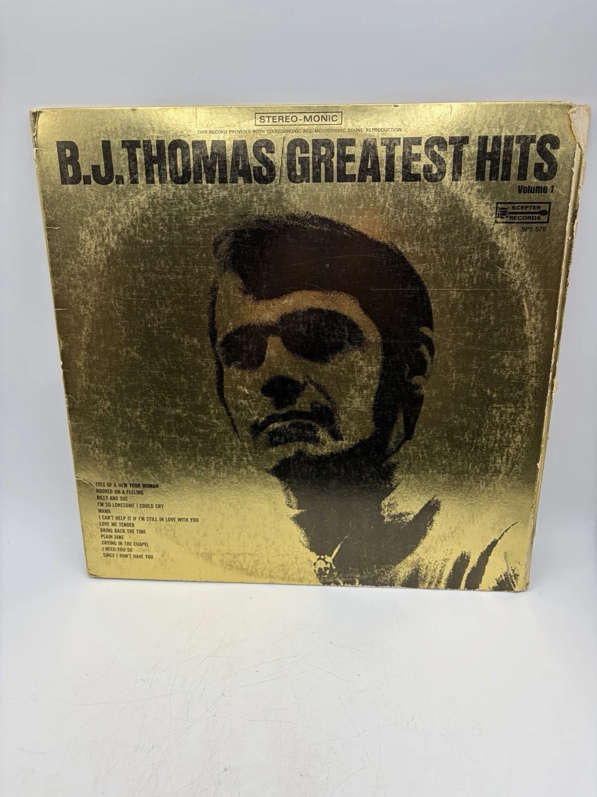 B.J. Thomas - Greatest Hits Volume 1 (1970) Vinyl LP Scepter SPS 578 Gold Foil, изображение 3