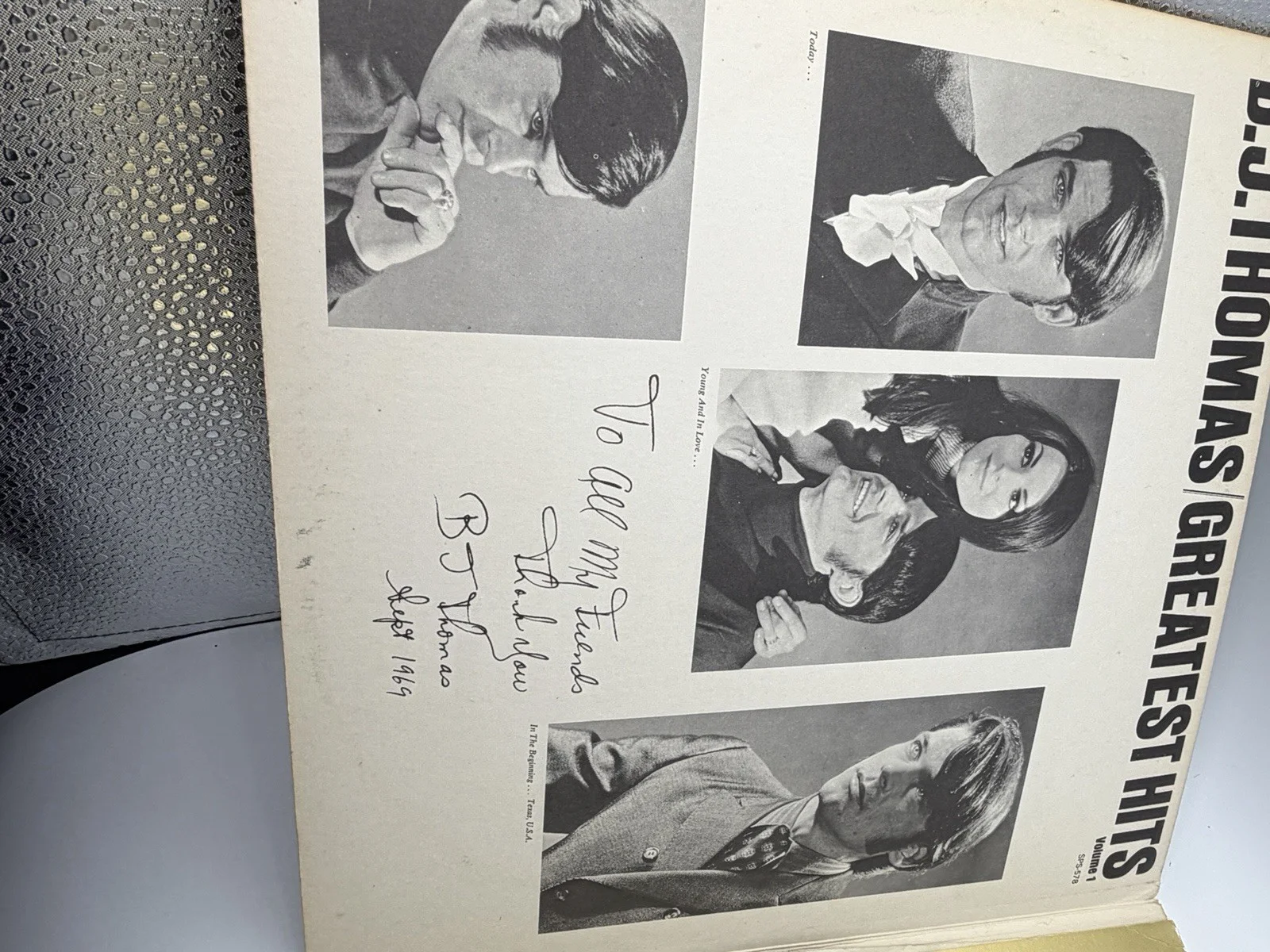 B.J. Thomas - Greatest Hits Volume 1 (1970) Vinyl LP Scepter SPS 578 Gold Foil, изображение 4