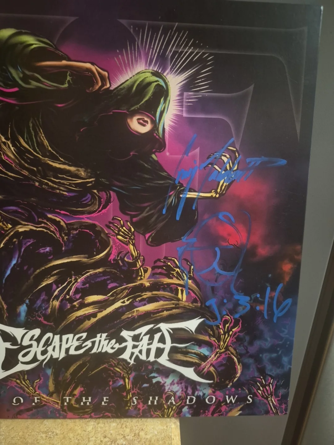 Escape The Fate Rock Band Musicians Signed Out Of The Shadows VINYL Record New, изображение 2