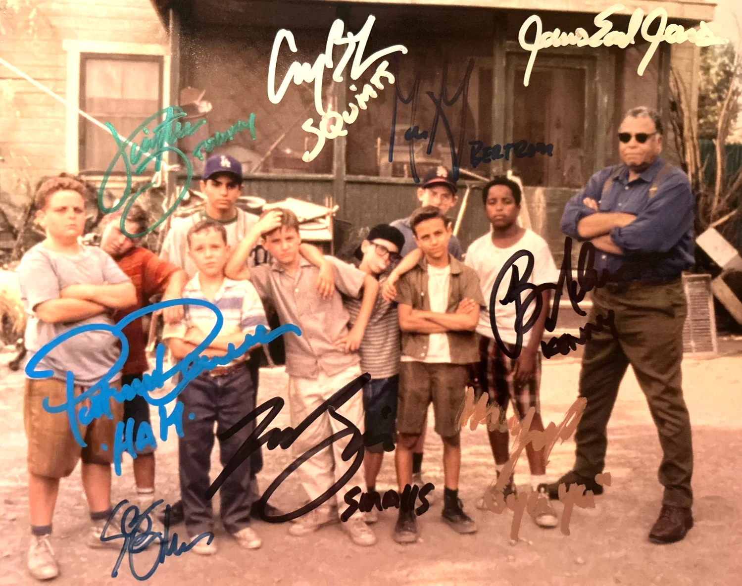 James Earl Jones — SANDLOT Cast Signed (x9 w/James Earl Jones) Original Authentic Autograph w/COA
