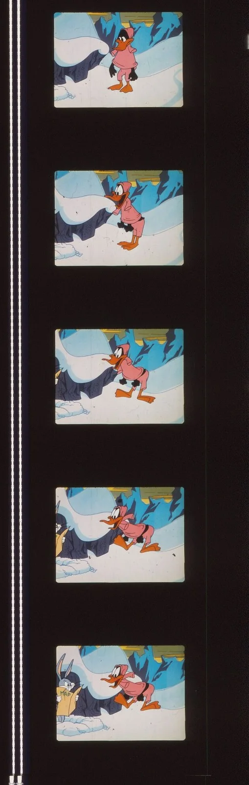 Bugs & Daffy Duck Abominable Snow Rabbit 35mm Film Cell strip very Rare var_b, image 3