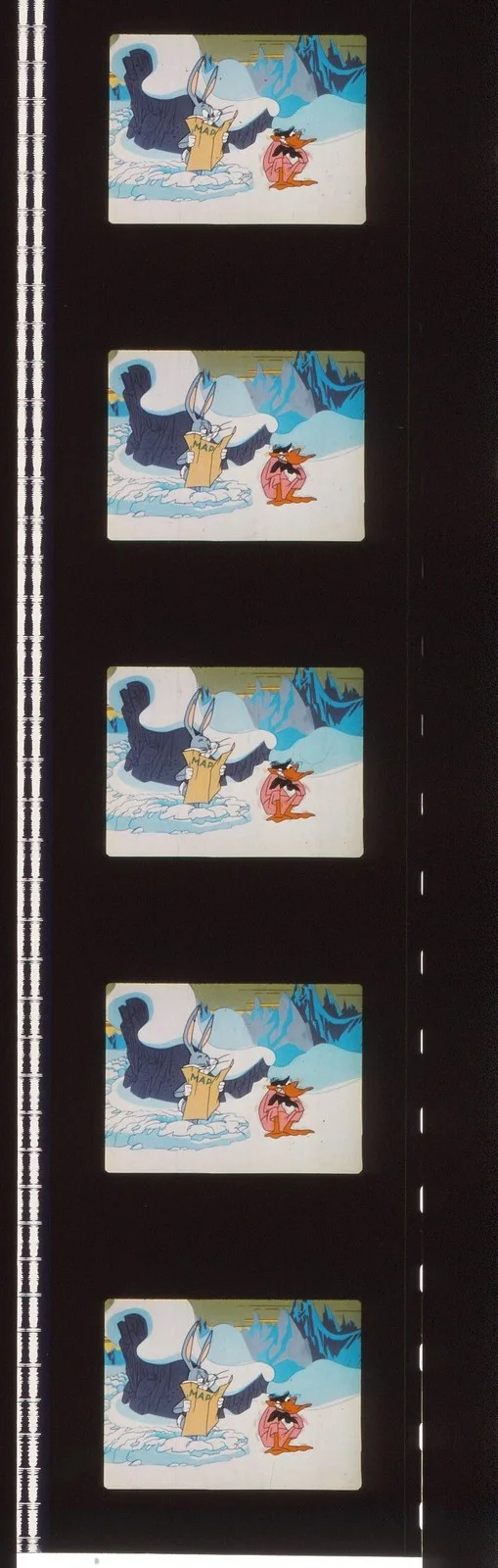 Bugs & Daffy Duck Abominable Snow Rabbit 35mm Film Cell strip very Rare var_b, image 5