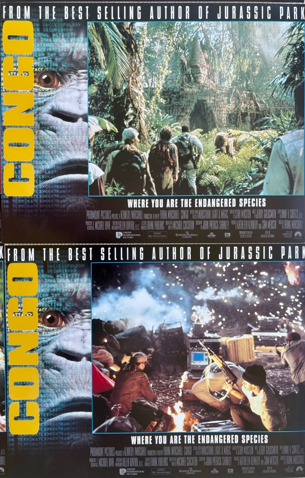 Congo set of 8 Original 1995 Lobby Cards Laura Linney Tim Curry Dylan Walsh, image 2