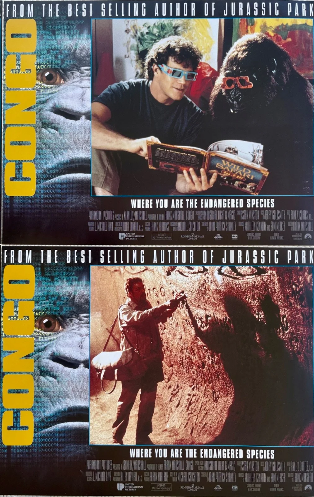 Congo set of 8 Original 1995 Lobby Cards Laura Linney Tim Curry Dylan Walsh, image 4