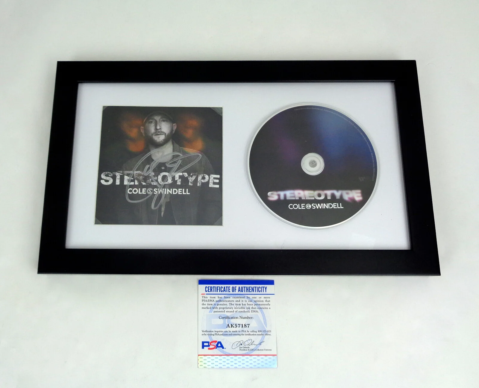 Cole Swindell — Cole Swindell Signed Autograph Stereotype CD Framed PSA/DNA COA