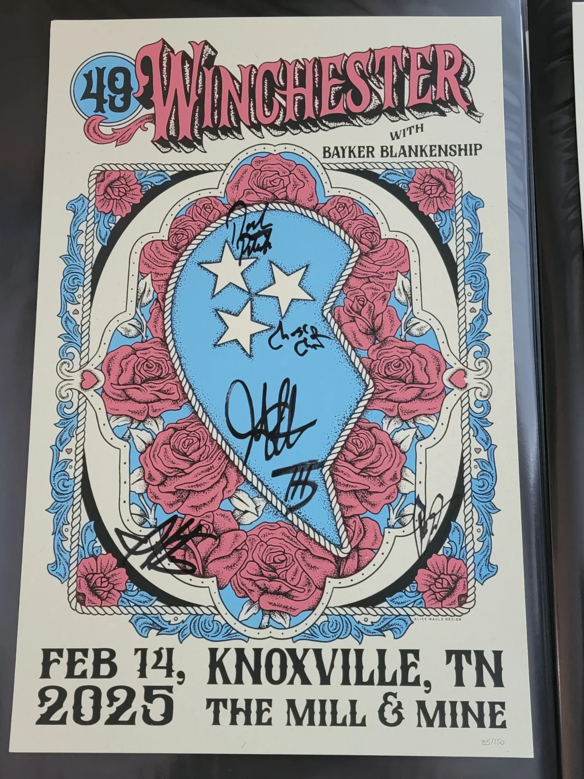 49 Winchester Band Signed Posters Feb 14 & 15, 2025 The Mill & Mine 11x17 #/150, изображение 3
