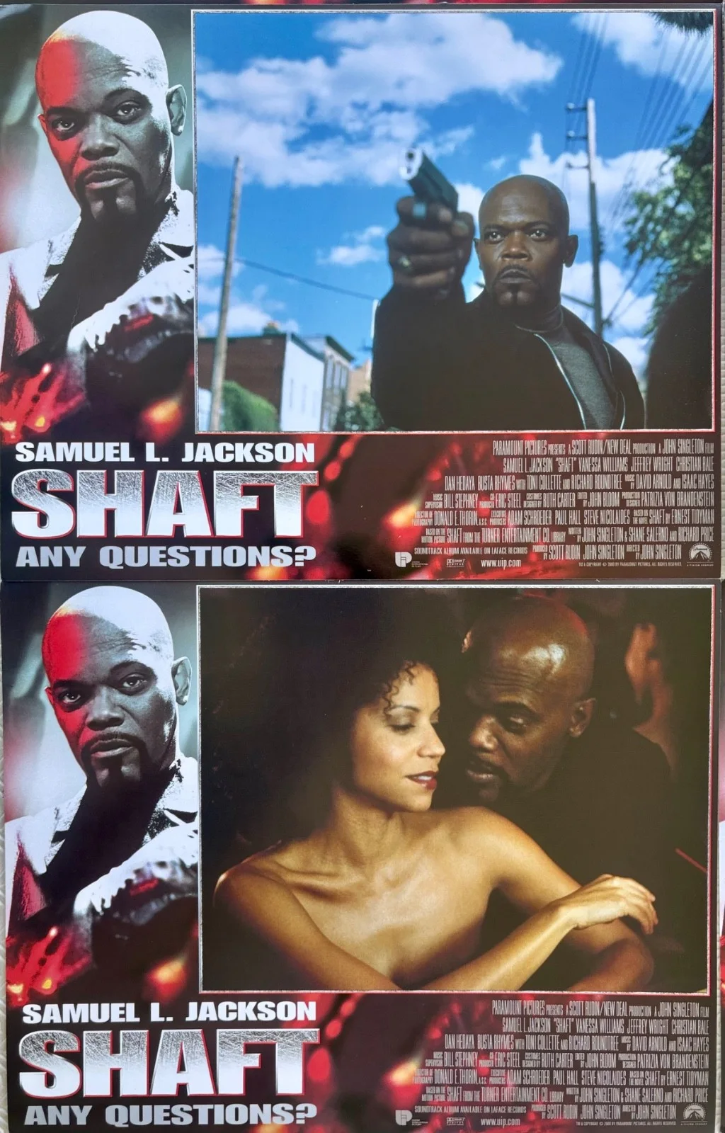 Shaft set of 8 Original 2000 Lobby Cards Samuel L Jackson Vanessa Williams, image 3