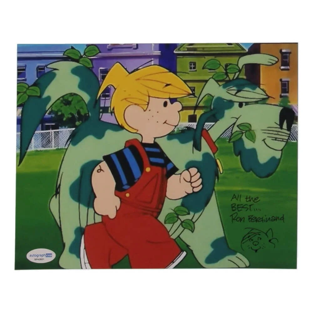 Ron Ferdinand — Ron Ferdinand Signed (ACOA) "Dennis the Menace" 8x10 Photo Inscribed "All the Be
