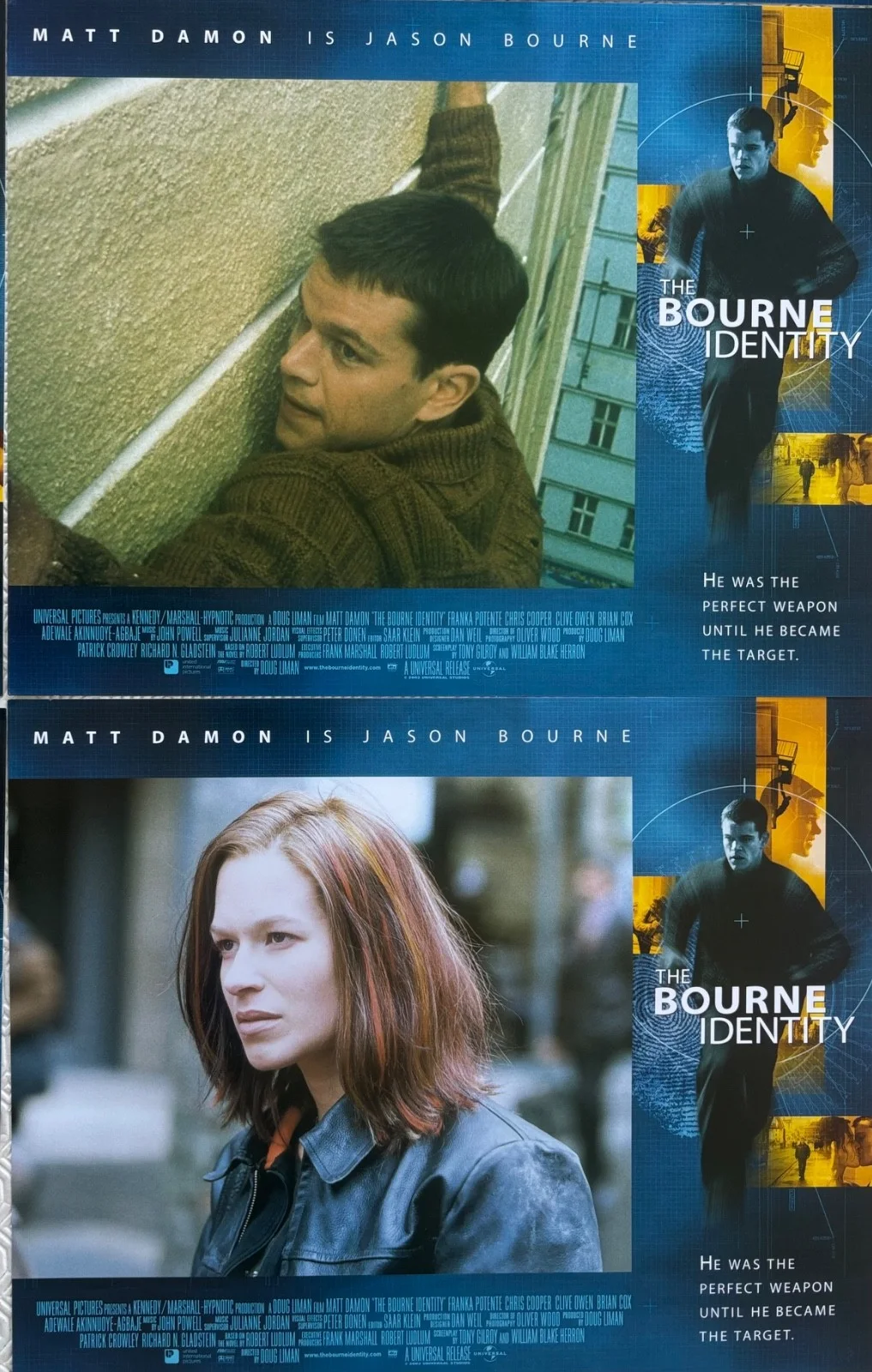 The Bourne Identity set of 8 Original 2002 Lobby Cards Matt Damon, изображение 2