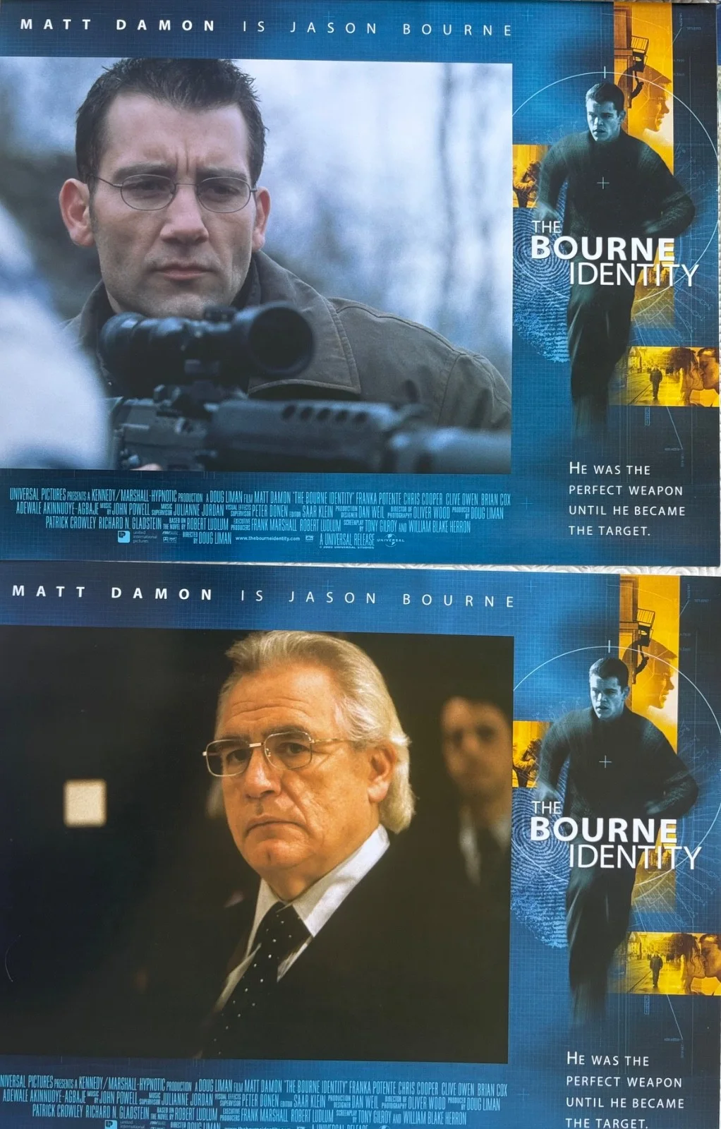 The Bourne Identity set of 8 Original 2002 Lobby Cards Matt Damon, изображение 3