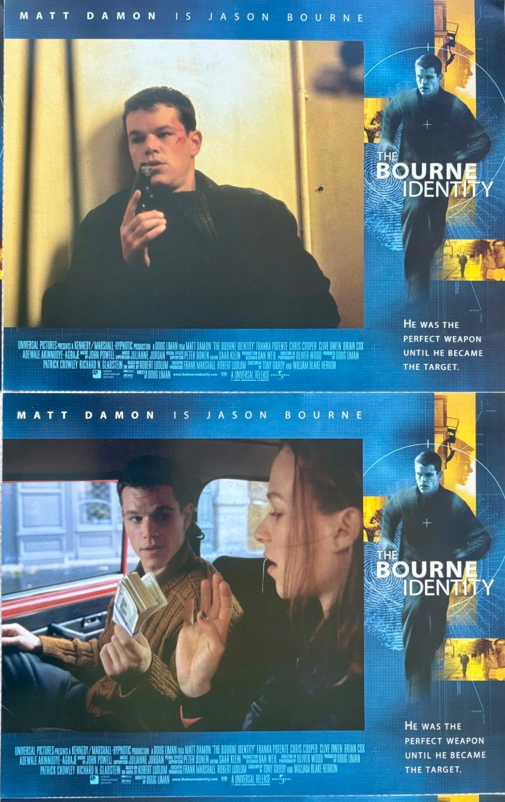 The Bourne Identity set of 8 Original 2002 Lobby Cards Matt Damon, изображение 4