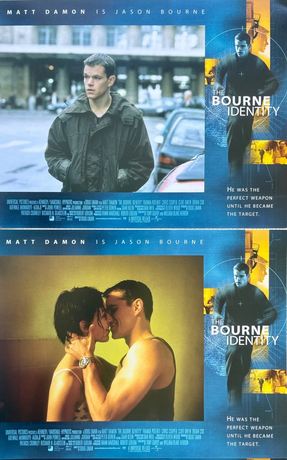The Bourne Identity set of 8 Original 2002 Lobby Cards Matt Damon, изображение 5