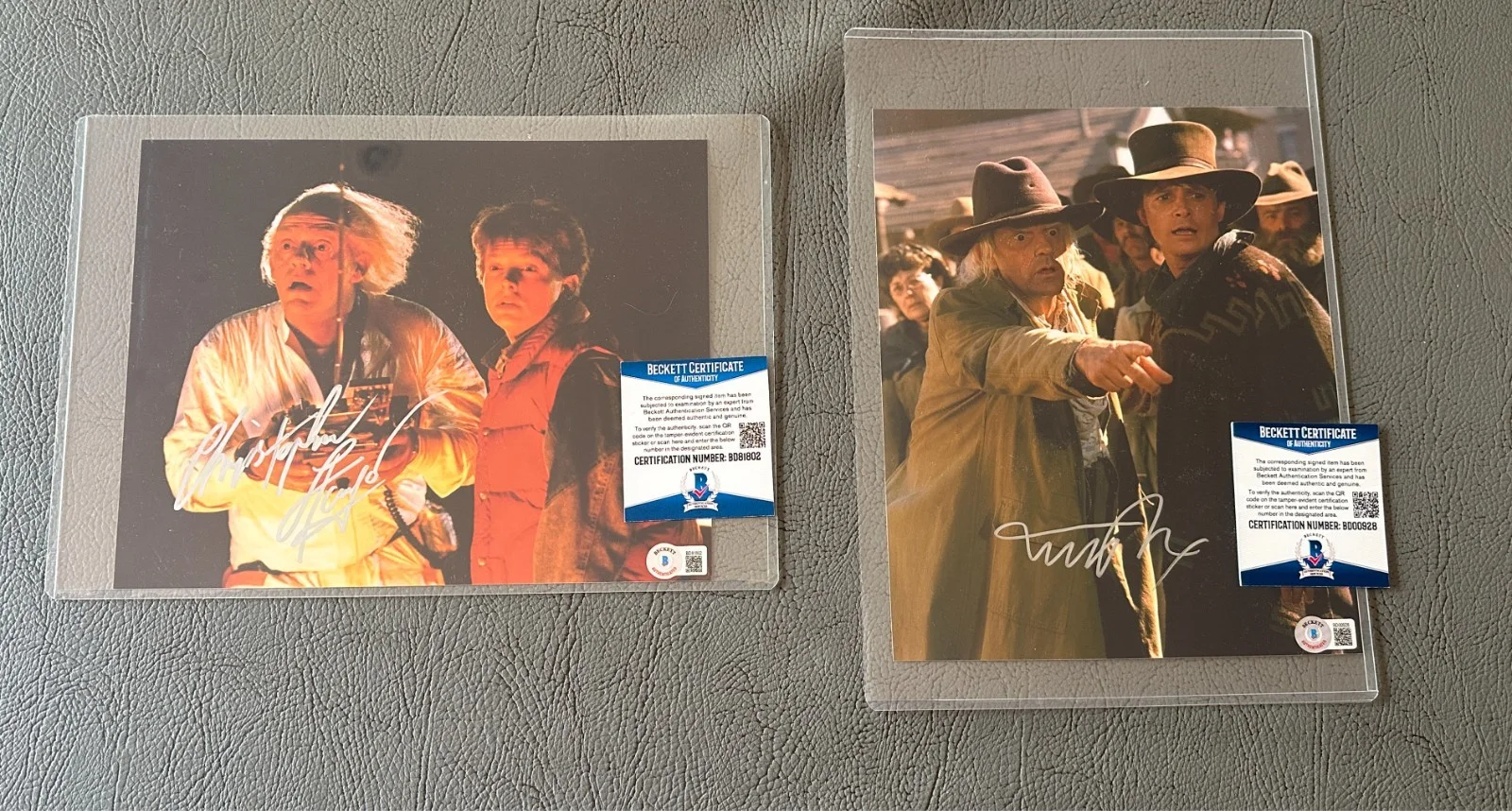 Michael J. Fox, Cristopher Lloyd — ULTIMATE Back to the Future Signed Photo Set Fox & Lloyd Beckett COA BAS 25x20, изображение 2