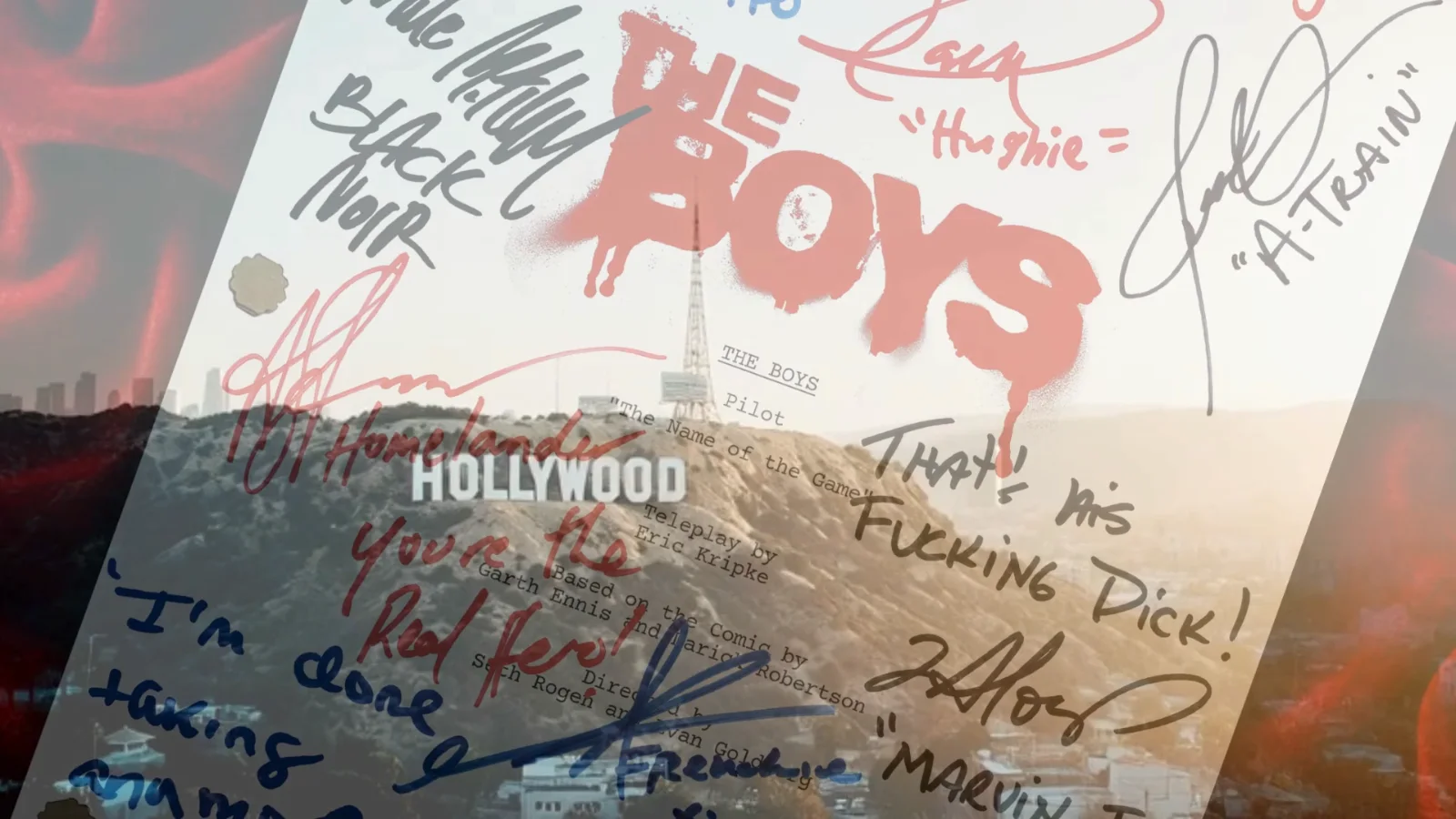 The Boys, Signed TV Pilot Script, Framed Reproduction + Cast Autographs Reprint, image 3