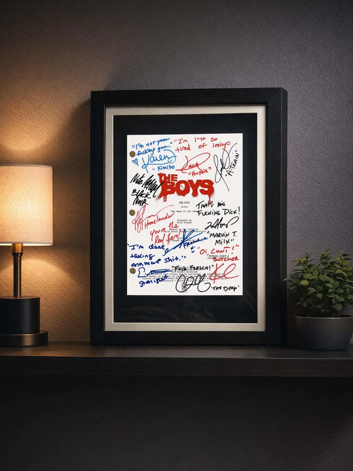 The Boys, Signed TV Pilot Script, Framed Reproduction + Cast Autographs Reprint, image 4