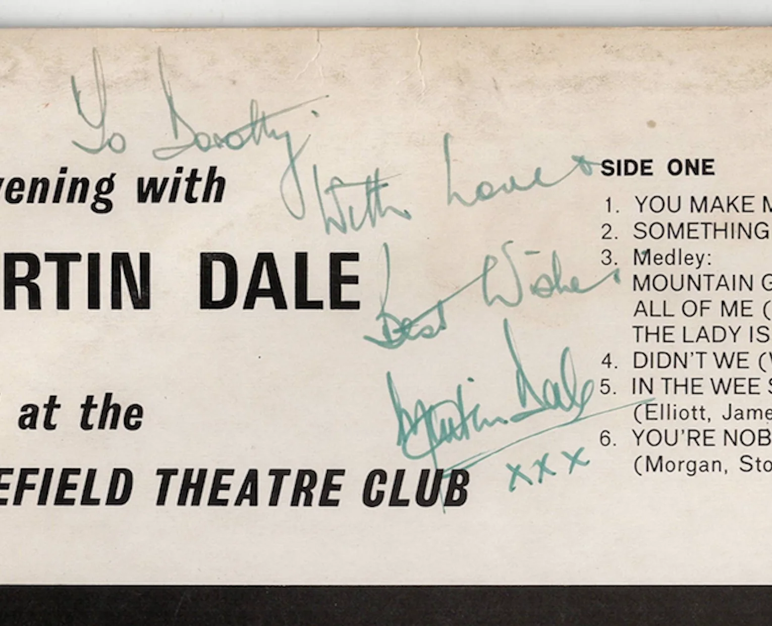 Martin Dale Autographed Signed Record Album AMCo COA 6378, изображение 2
