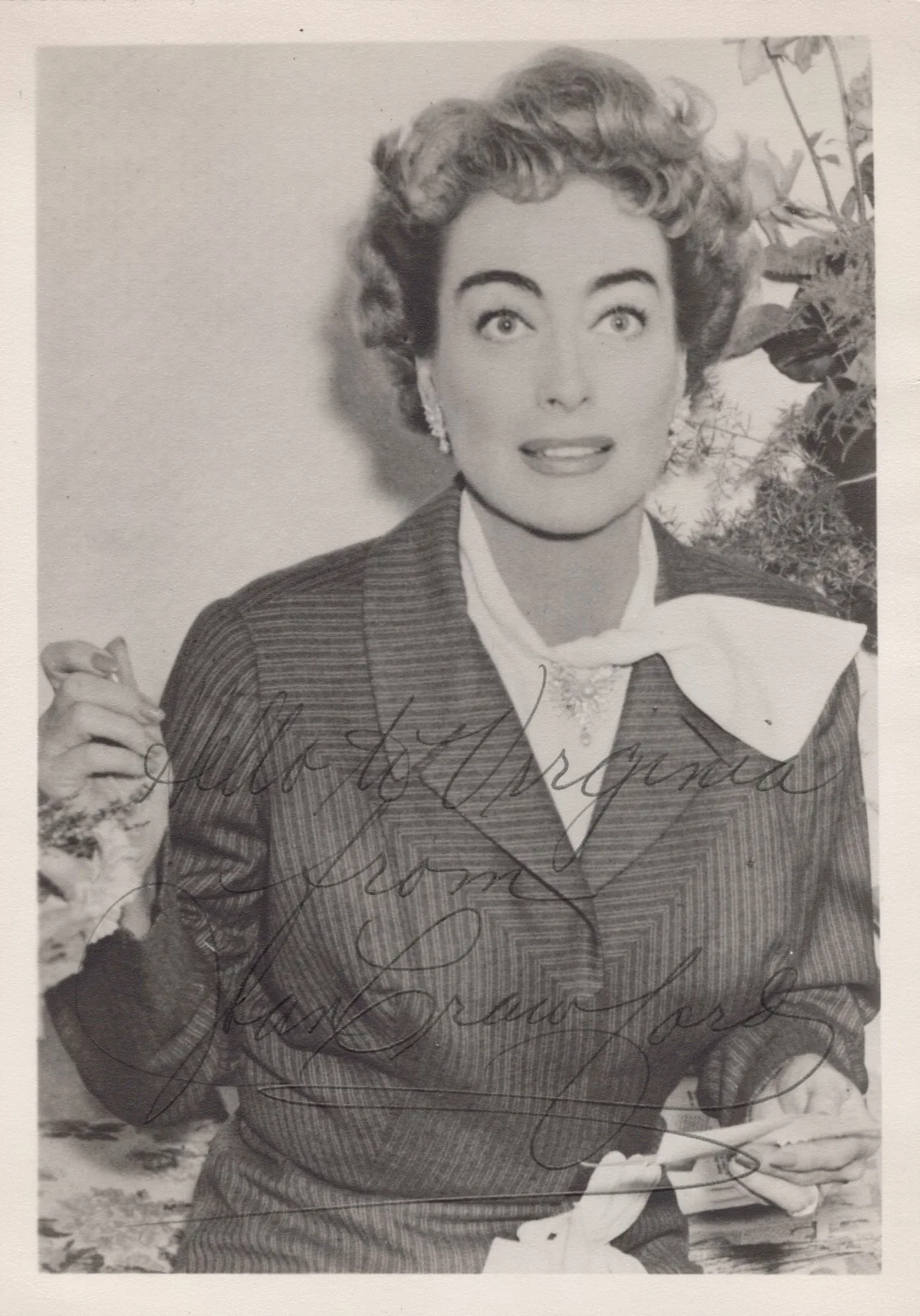 Joan Crawford — VTG JOAN CRAWFORD Signed 5 x 7 Photo Autographed Inscribed Glamour Portrait M5W