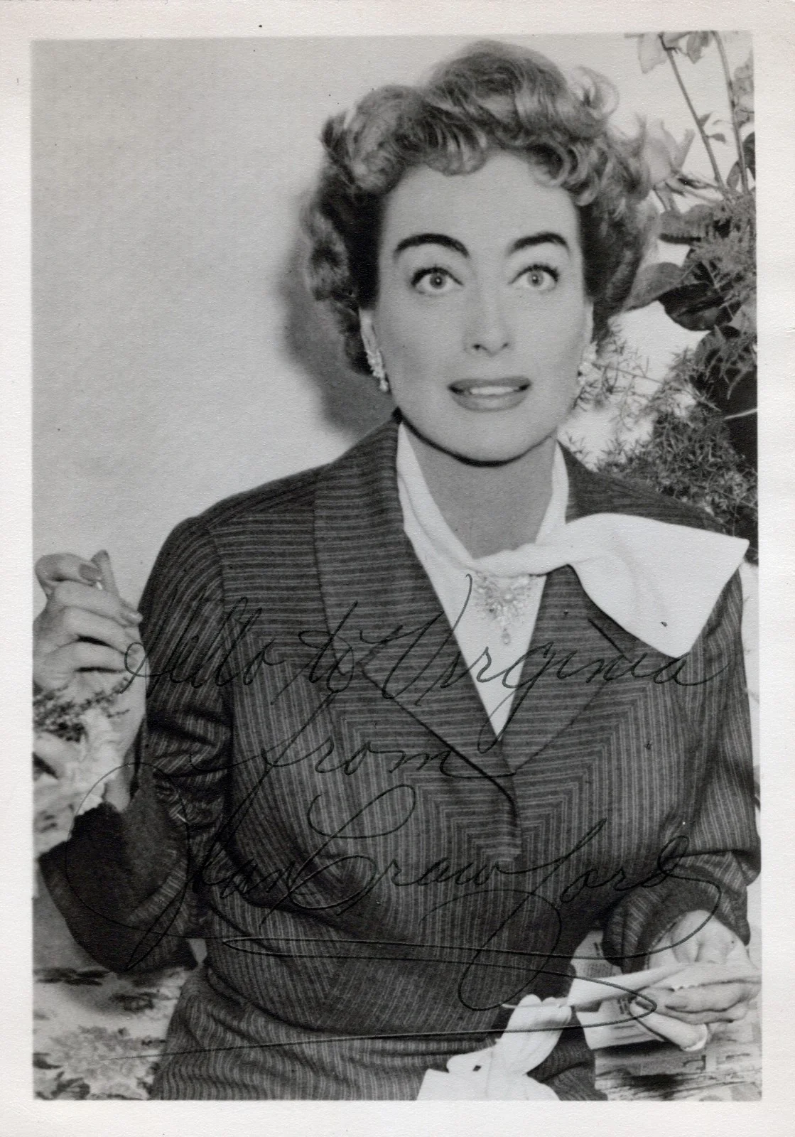 Joan Crawford — VTG JOAN CRAWFORD Signed 5 x 7 Photo Autographed Inscribed Glamour Portrait M5W, изображение 2