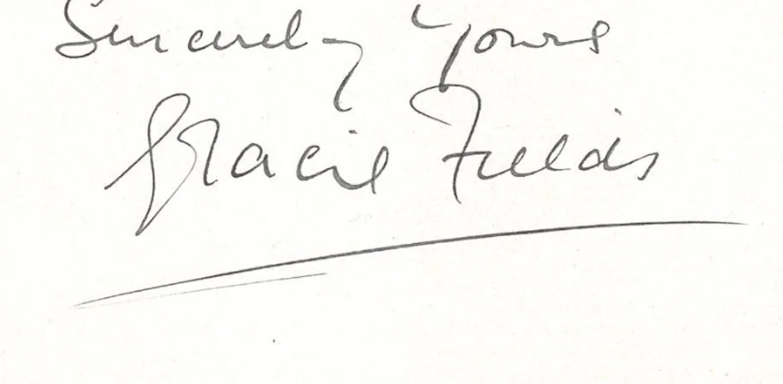 Gracie Fields — Gracie Fields British Actress Autographed Signed Handwritten Letter COA 22727, image 2