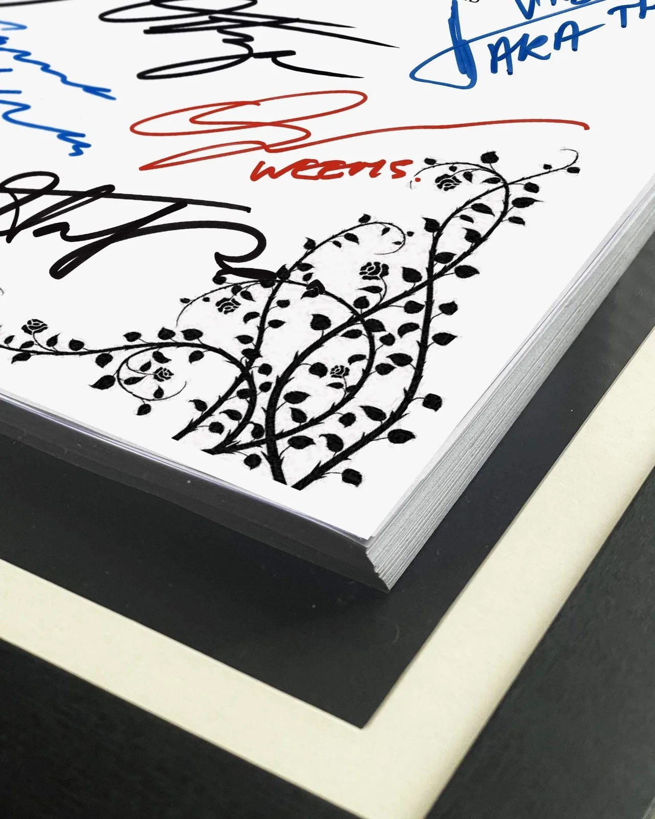 Wednesday, Signed Movie Script in Front Opening Display Frame, Reproduction, image 3