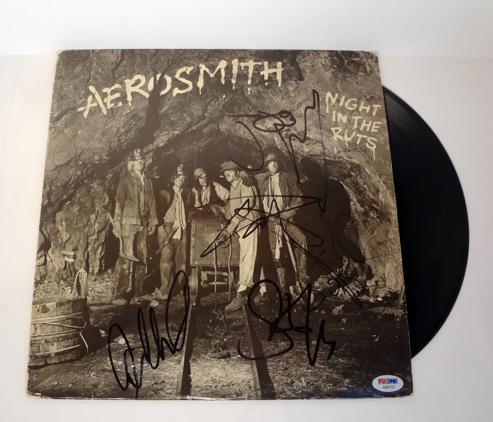 Aerosmith — Aerosmith Complete Band Signed Night In The Ruts Vinyl Record Album PSA/DNA COA, image 2