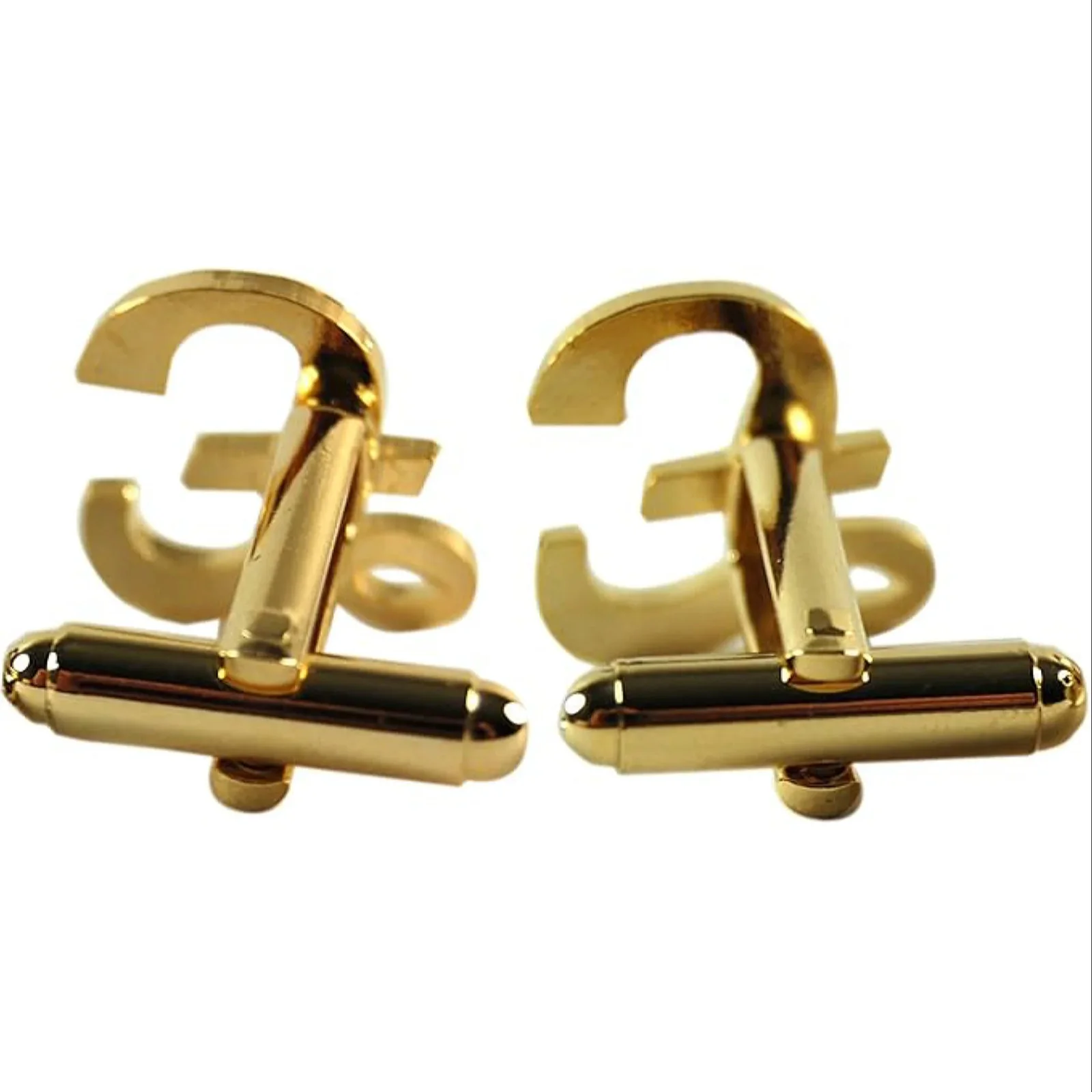 Bomb Giftware Pound Sign Gold Effect Cufflinks DAMAGED BOX, image 2
