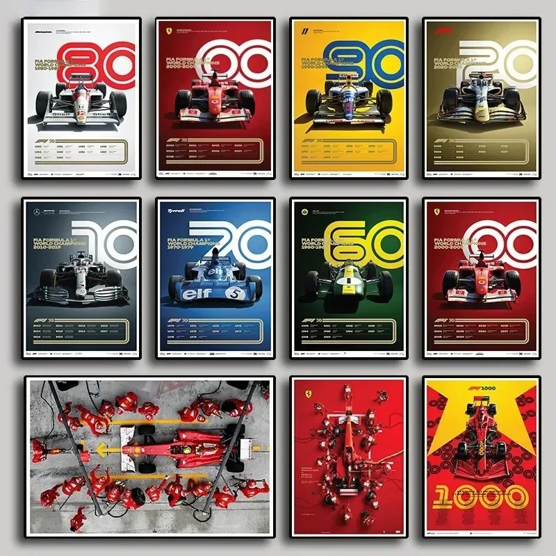 Formula 1 80s Retro Car Fleet Metal Sign – Vintage F1 Wall Art Home Decor, изображение 2