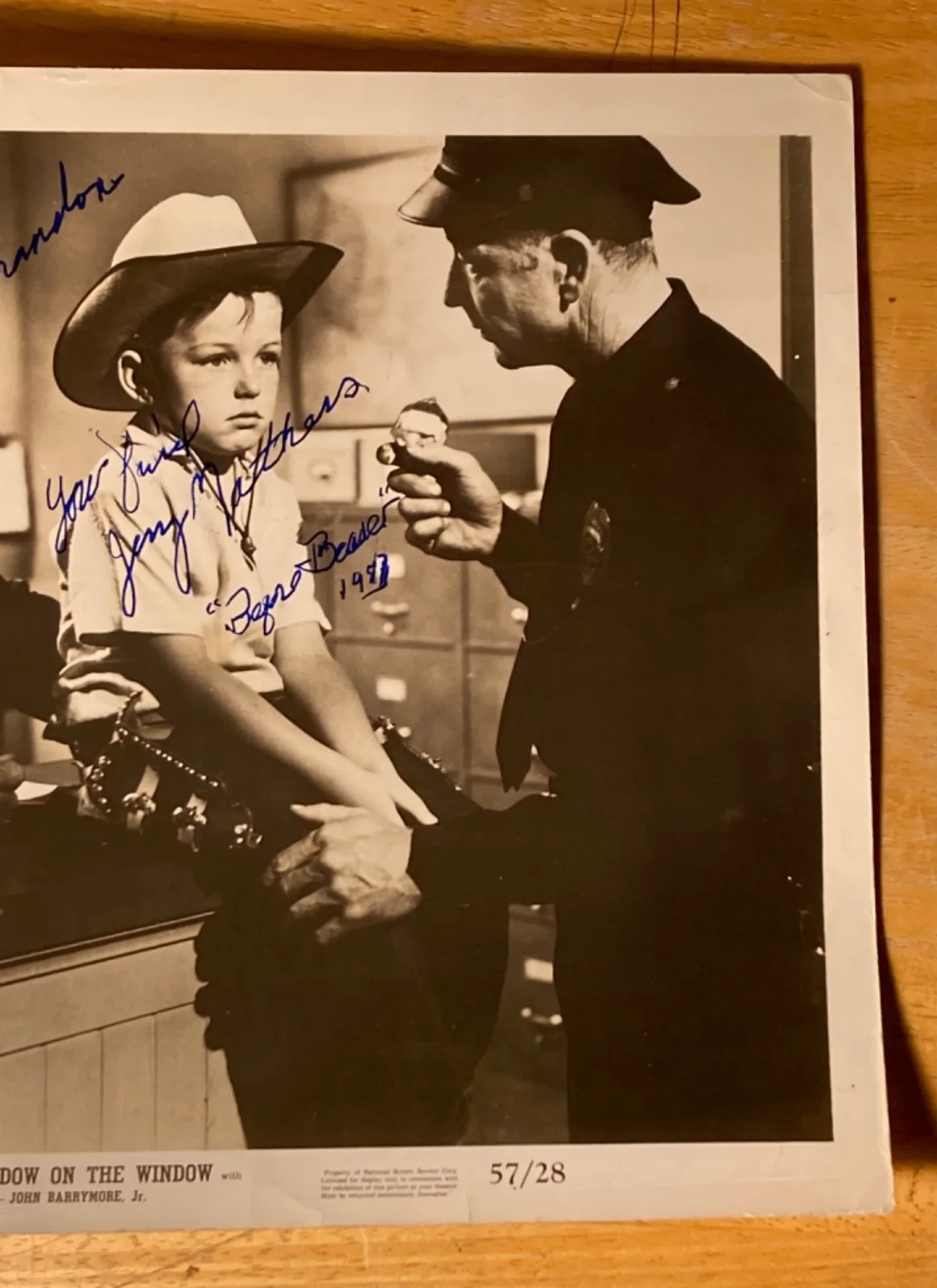 Hand SIGNED Jerry Mathers 10x8 Photo/Movie Still - The Shadow on The Window HTF, image 4