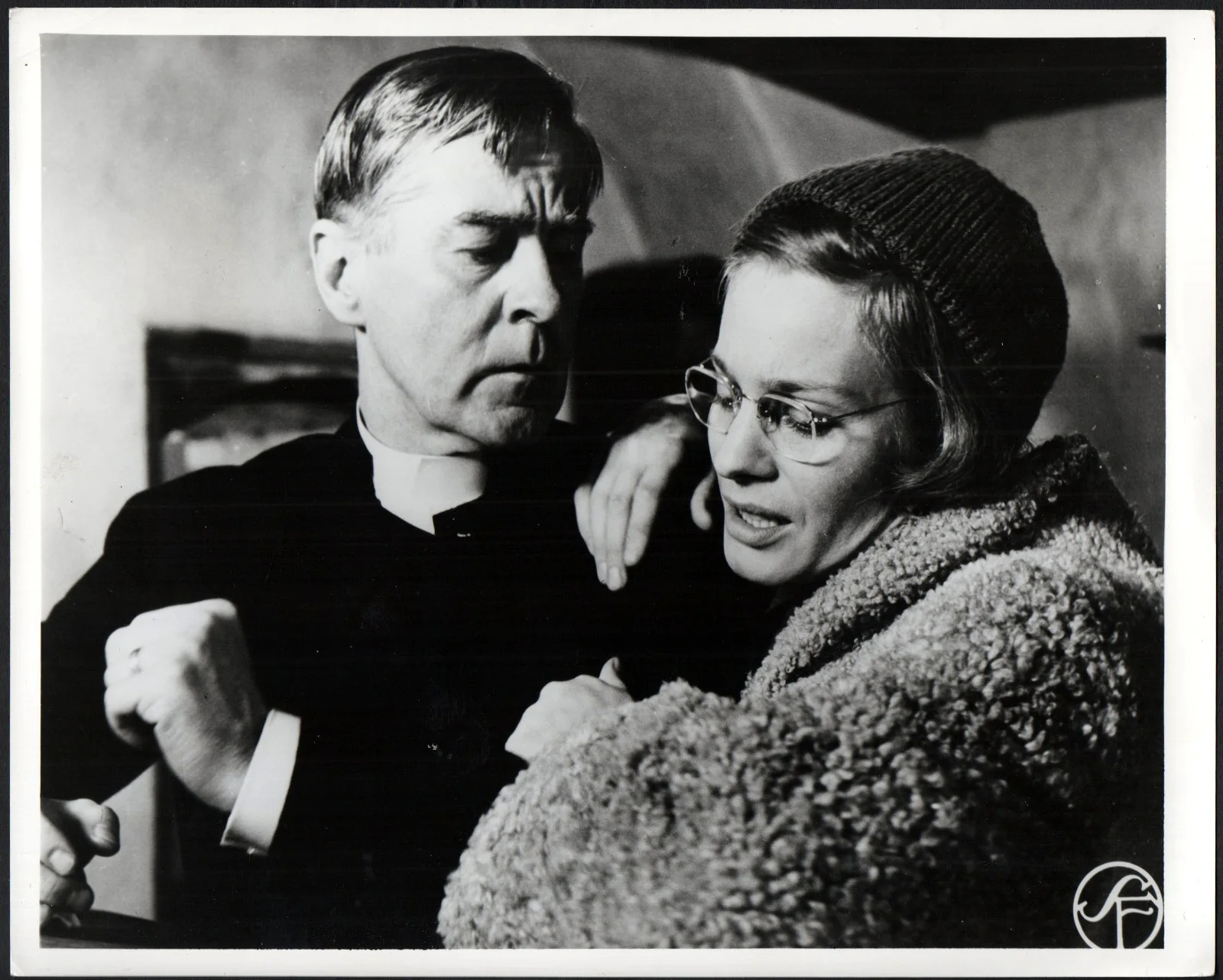 WINTER LIGHT 1963 Ingmar Bergman Gunnar Björnstrand, Ingrid Thulin 2 10x8 STILLS, image 3